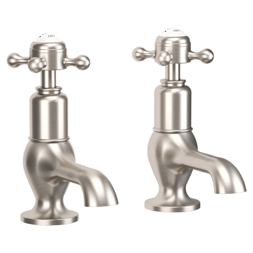 Cutout image of Crosswater Belgravia Brushed Nickel Cloakroom Basin Pillar Taps